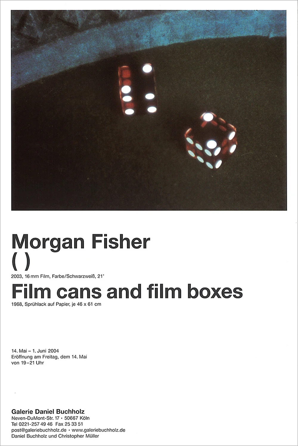 , 2003 Film cans and film boxes, 1968 — Morgan Fisher — Exhibitions — Galerie Buchholz — Image 01