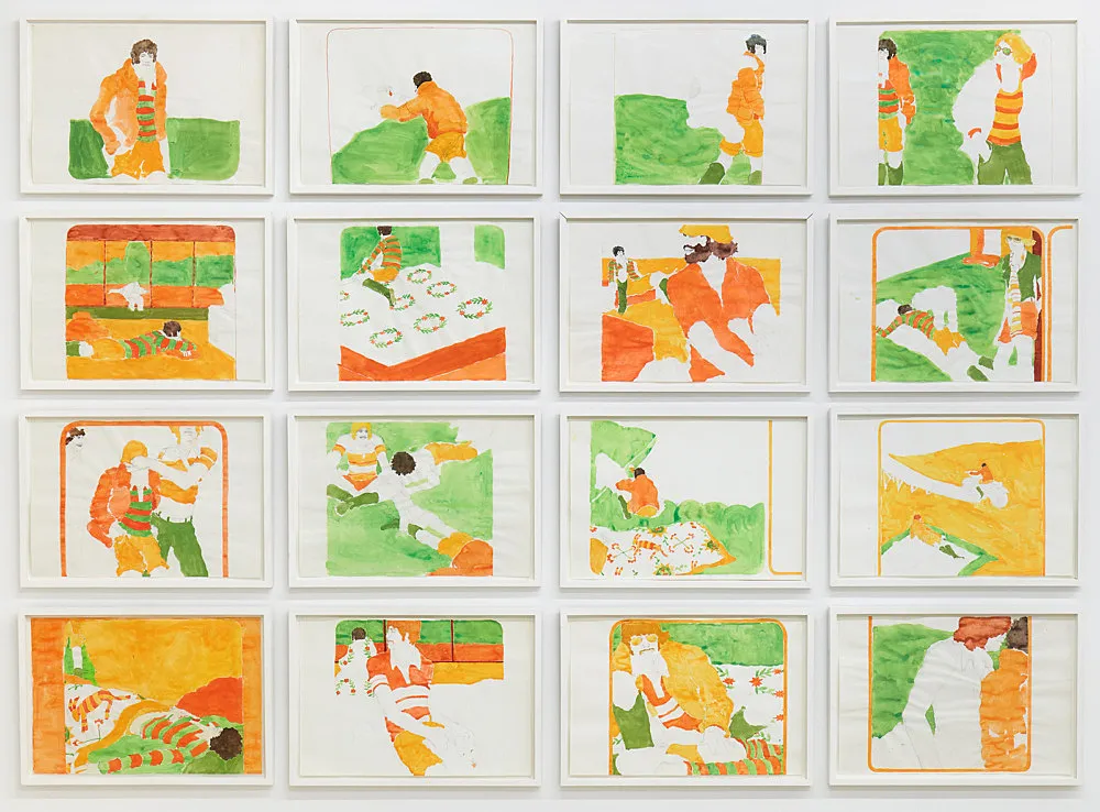 an exhibition organized by Diedrich Diederichsen amp Christopher Müller feat. Marcus Behmer, Stefan George, Rainer Werner Fassbinder, Hans Henny Jahnn, Lutz Bacher, Hans Kayser, Ludwig Gosewitz, Jordan Belson, Hapshash and the Coloured Coat, The Fool, Rogério Duarte, The Red KrayolaMayo Thompson, Walter de Maria, Sigmar Polke, Emil Schult, Isaac Abrams, John McCracken, Pedro Bell, Kai Althoff, Henrik Olesen, Öyvind Fahlström, Karlheinz Stockhausen, Sun Ra, Hartmut Geerken, Albert Oehlen, Jack Goldstein, Jutta Koether, Isa Genzken, Palermo, John Coltrane, Tony Conrad — Cosmic Communities Coming Out Into Outer Space Homofuturism, Applied Psychedelia amp Magic Connectivity — Exhibitions — Galerie Buchholz — Image 00