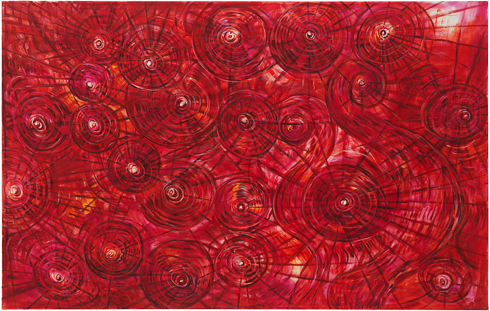 Jutta Koether – "Subject is the absolute Unrest of Becoming", 1989 oil on canvas 120 x 190 cm