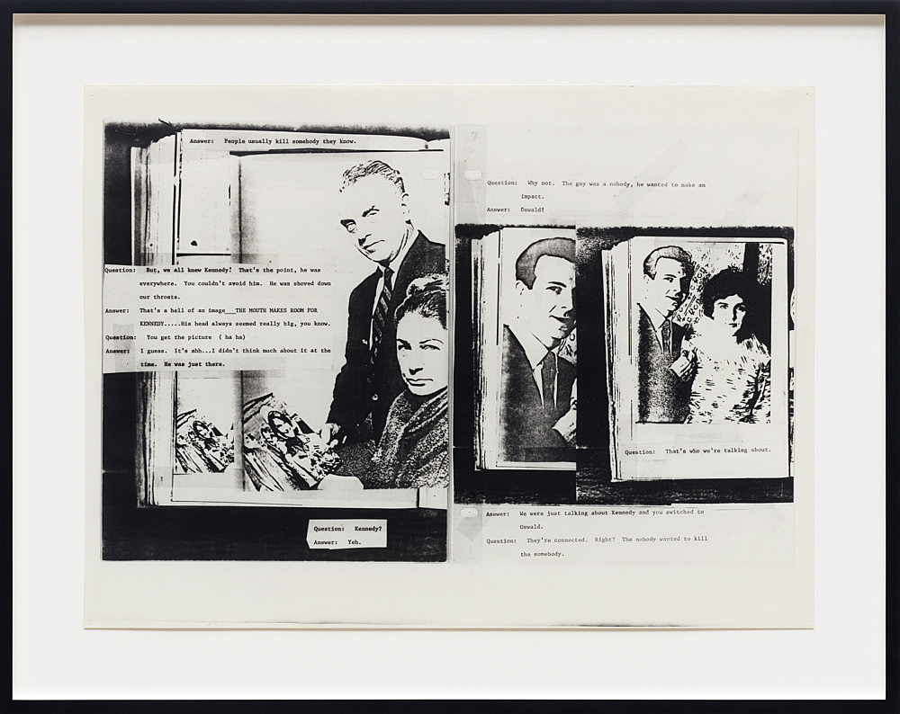 Lutz Bacher – The Lee Harvey Oswald Interview (Positive), 1976-78 9 photostatic silver gelatin prints each 18 x 24 inches (framed: 23,5 x 29,5 x 1,5 inches) detail