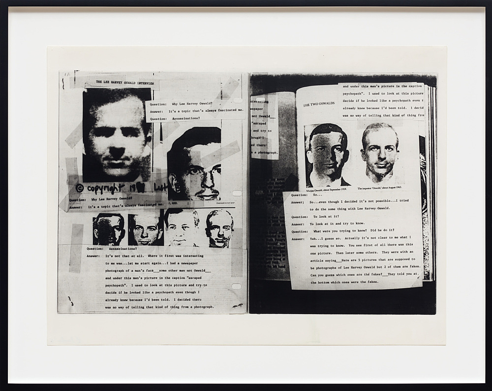 Lutz Bacher – The Lee Harvey Oswald Interview (Positive), 1976-78 9 photostatic silver gelatin prints each 18 x 24 inches (framed: 23,5 x 29,5 x 1,5 inches) detail